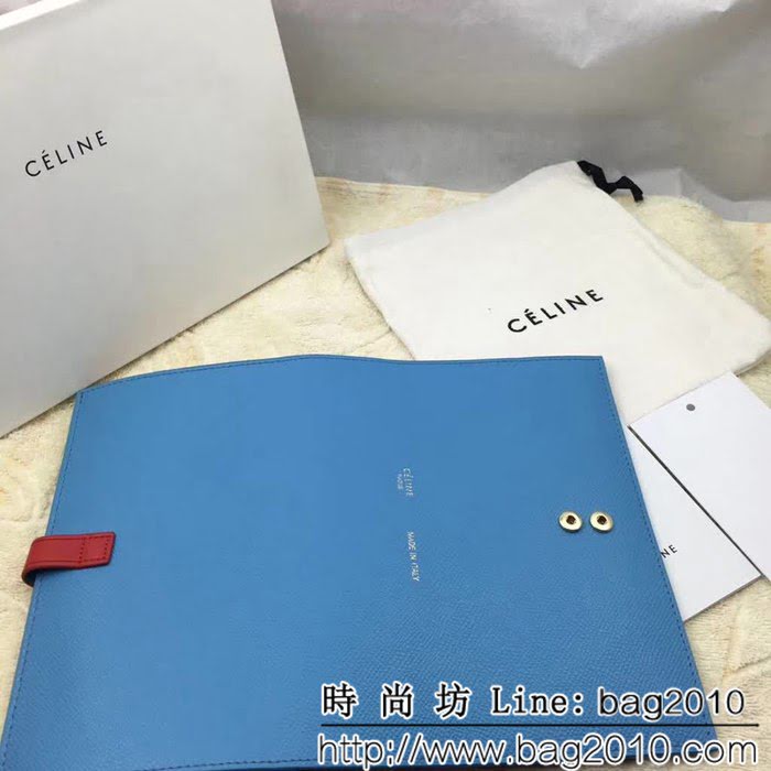 CELINE賽琳原單 專櫃 手掌紋牛皮搭扣拼色錢夾 4148 SL1687
